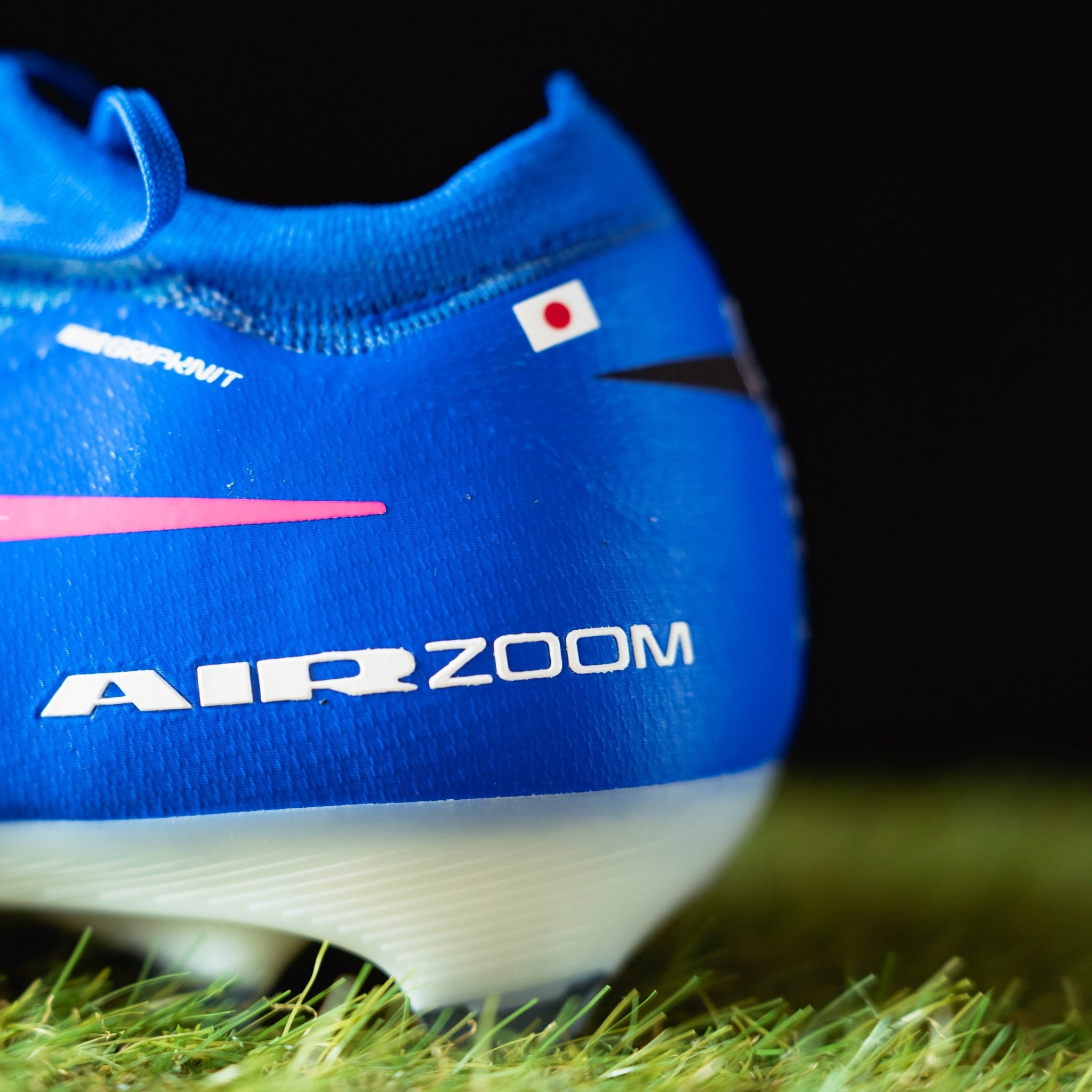 blue football cleat with personalized JAPAN flag
